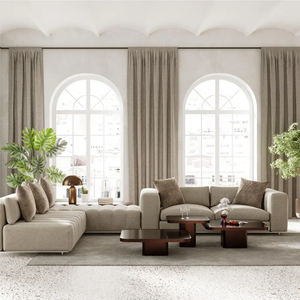 Contemporary curtain setting