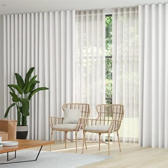 Sheer curtains in a light-filled room